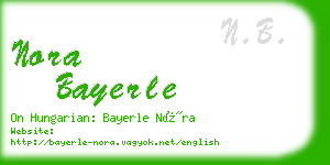 nora bayerle business card